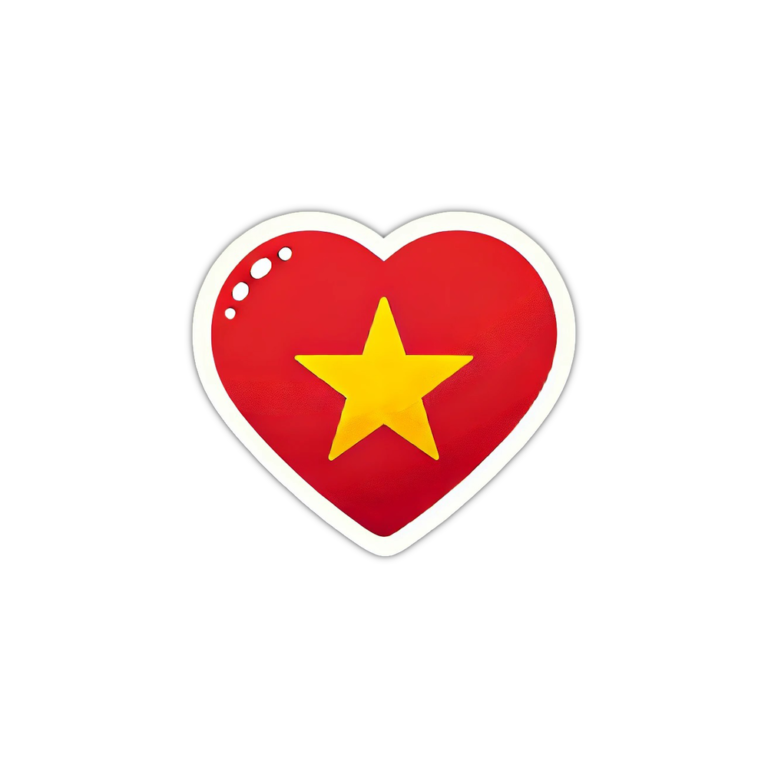 [Giá sỉ] Combo 50 Miếng Dán Sticker Cờ Việt Nam Hình Trái Tim Mẫu 2 ...